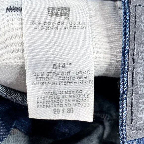 Men's LEVI'S 514 Straight Slim Blue Jeans 29 x 30 - Picture 5 of 5